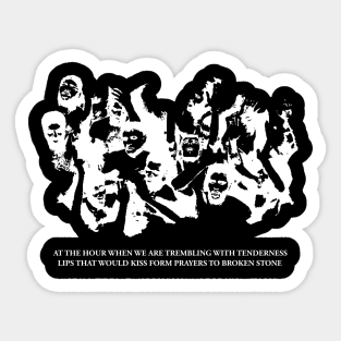 T.S. Eliot's "The Hollow Men" (white) Sticker